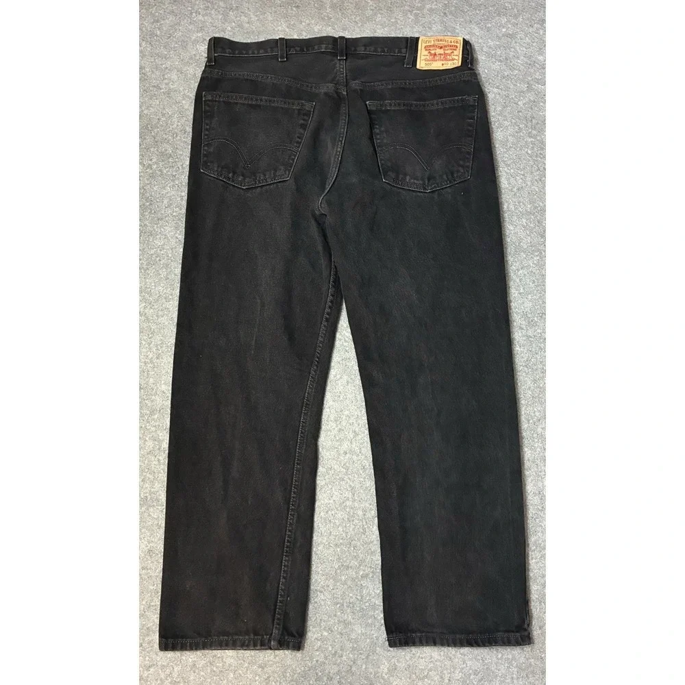 Vintage Y2K Mens Levis 505 Regular Fit Straight Leg Black Denim Jeans 38x29